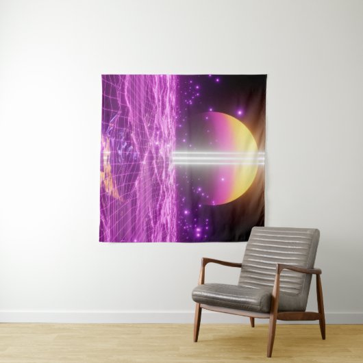 Moderne Rosa Scali Pop Kunstszene3 Wandteppich (Beispiel (Horizontal))