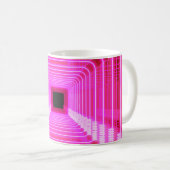 Moderne Rosa Scali Pop Kunstszene Kaffeetasse (VorderseiteRechts)