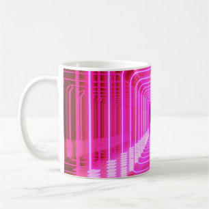 Moderne Rosa Scali Pop Kunstszene Kaffeetasse