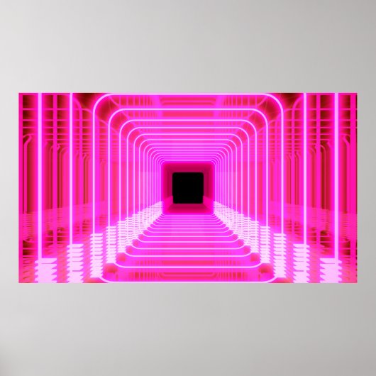 Moderne Rosa Scali Pop Kunstszene Poster (Vorne)