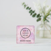 Moderne rosa scannbare QR-Code-Digital-Social-Medi Quadratische Visitenkarte (Stehend Vorderseite)