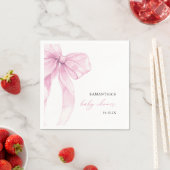 Moderne rosa Schleife Baby Shower Serviette (Beispiel)