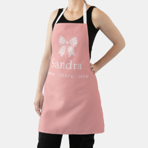 Moderne rosa Schleifen-Name Positive Zitate Schürze