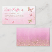 Moderne rosa Schmetterlinge Babydusche Windelwinde Begleitkarte (Vorne/Hinten)