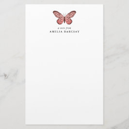 Moderne rosa Schmetterlingsbeständigkeit Briefpapier