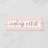 Moderne, rosa Schminkschrift Mini Visitenkarte (Vorderseite)