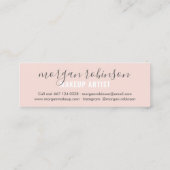 Moderne, rosa Schminkschrift Mini Visitenkarte (Rückseite)