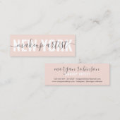 Moderne, rosa Schminkschrift Mini Visitenkarte (Vorne/Hinten)