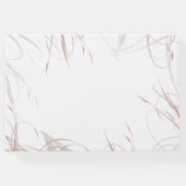 Moderne Rosa Schnörkel Elegante Hochzeit Gästebuch (Rückseite)