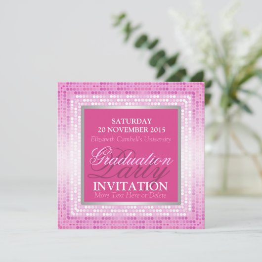 Moderne rosa Schönheitsparty Einladung (Stehend Vorderseite)