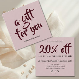 Moderne rosa Schrift Coupon Rabattkarte