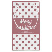 Moderne rosa Schrift Frohe Weihnachten Kleine Geschenktüte (Rückseite)