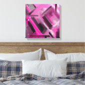 Moderne rosa Schwarz Grau Abstrakte Dekorationskun Leinwanddruck (Insitu (Schlafzimmer))