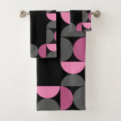 Moderne rosa, schwarz und grau badhandtuch set (Insitu)