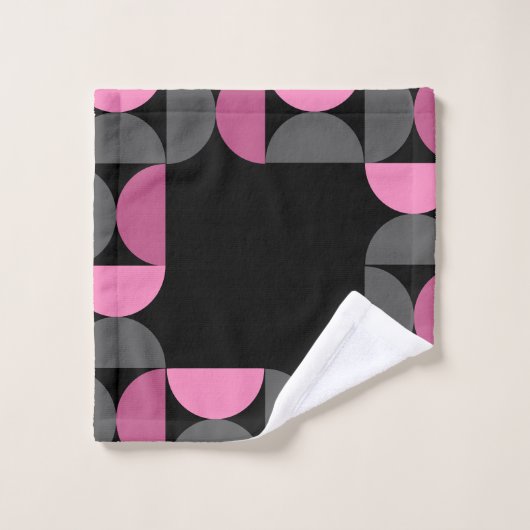 Moderne rosa, schwarz und grau badhandtuch set (Waschlappen)