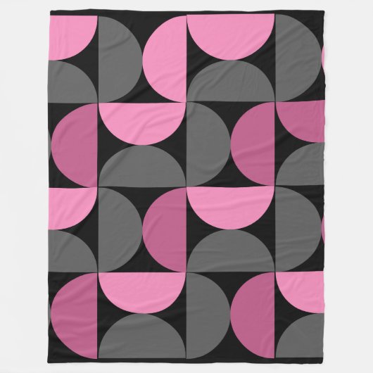 Moderne rosa, schwarz und grau fleecedecke (Vorderseite)
