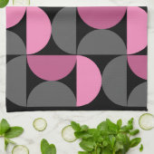 Moderne rosa, schwarz und grau geschirrtuch (Gefaltet)