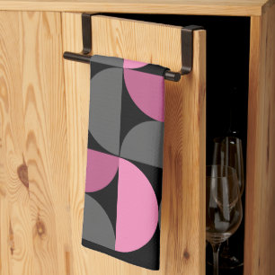 Moderne rosa, schwarz und grau geschirrtuch