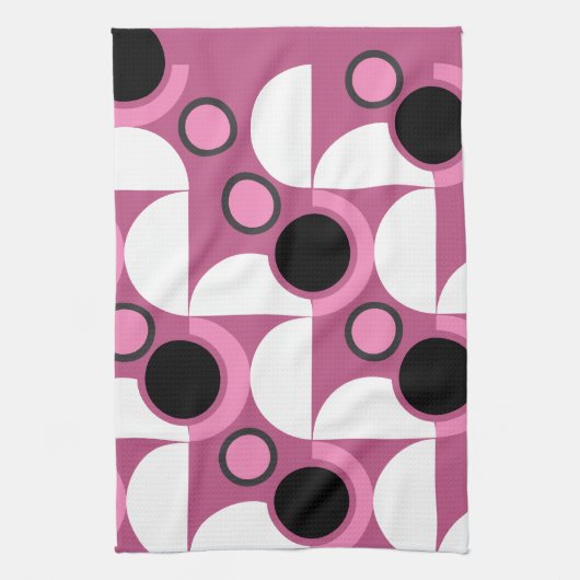 Moderne rosa, schwarz und grau geschirrtuch (Vertikal)