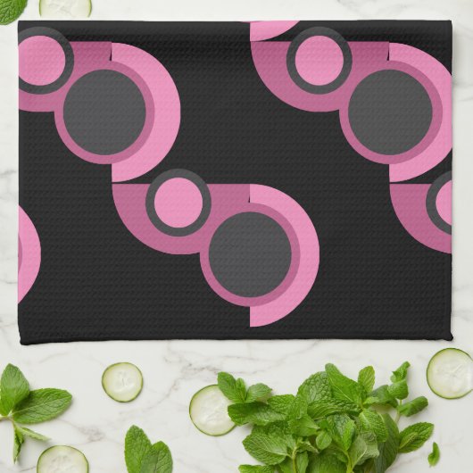 Moderne rosa, schwarz und grau geschirrtuch (Gefaltet)