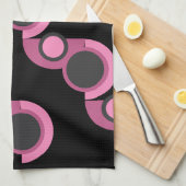 Moderne rosa, schwarz und grau geschirrtuch (Viertel Falte)