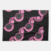 Moderne rosa, schwarz und grau geschirrtuch (Horizontal)