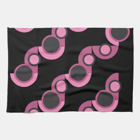 Moderne rosa, schwarz und grau geschirrtuch (Horizontal)