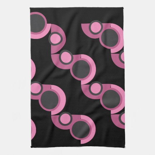 Moderne rosa, schwarz und grau geschirrtuch (Vertikal)