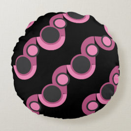 Moderne rosa, schwarz und grau rundes kissen