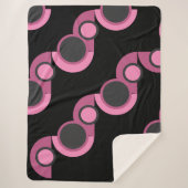 Moderne rosa, schwarz und grau sherpadecke (Vorderseite)