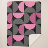 Moderne rosa, schwarz und grau sherpadecke (Vorderseite)