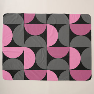 Moderne rosa, schwarz und grau sherpadecke