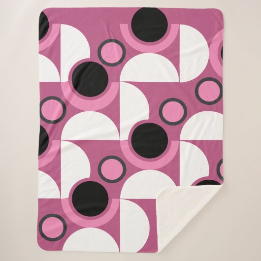 Moderne rosa, schwarz und grau sherpadecke (Vorderseite)