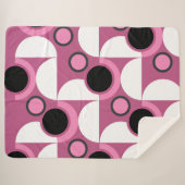 Moderne rosa, schwarz und grau sherpadecke (Vorderseite (Horizontal))
