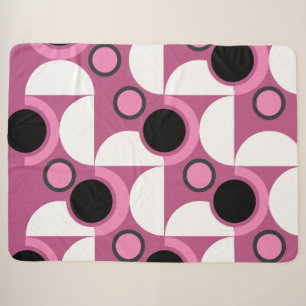 Moderne rosa, schwarz und grau sherpadecke