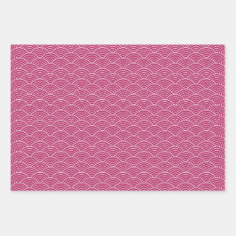 Moderne rosa Schwarz-weiß geometrische japanische Geschenkpapier Set