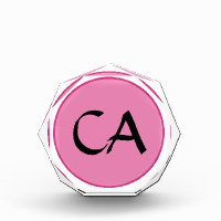Moderne rosa Schwarze Monogramm-Initialen Personal