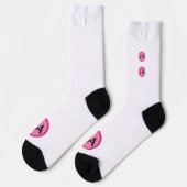 Moderne rosa Schwarze Monogramm-Initialen Personal Socken (Linkes Detail)