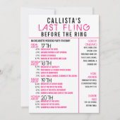 Moderne Rosa Schwarzer Junggeselinnen-Abschied - R Einladung (Vorderseite)