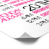 Moderne Rosa Schwarzer Junggeselinnen-Abschied - R Poster (Ecke)