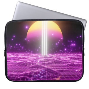 Moderne rosa Science-Fiction-Pop-Art-Szene3 Laptopschutzhülle