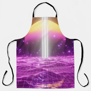 Moderne rosa Science-Fiction-Pop-Art-Szene3 Schürze