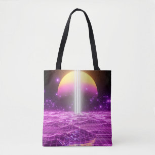 Moderne rosa Science-Fiction-Pop-Art-Szene3 Tasche