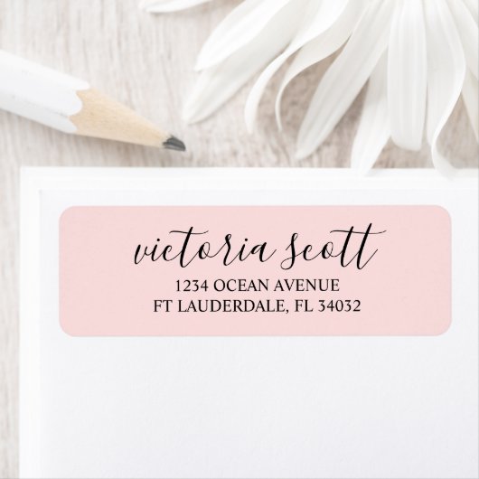Moderne rosa Script-Rücksendeadressen-Aufkleber (Insitu)