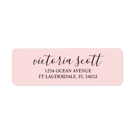 Moderne rosa Script-Rücksendeadressen-Aufkleber (Vorne)