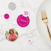 Moderne rosa Silber und Weiß 50 und fabelhaft Konfetti (Gruppe)