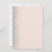 Moderne, rosa, silberfarbene Glitzer Edge Wedding Einladung (Rückseite)