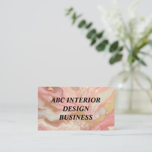 Moderne, rosa, silberne Marmortextur und Typografi Visitenkarte (Stehend Vorderseite)