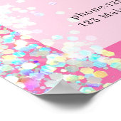 Moderne Rosa Silver Glitzer Salon Preisliste Poster (Ecke)