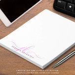 Moderne rosa Skriptmonogramm-Initialen Notizblock<br><div class="desc">Personalisiertes modernes Notizblock mit einfachen kalligraphischen Schriftzeichen oder Monogramm mit rosa Namen. ÄNDERUNGEN: Der Textstil, die Farbe, die Schriftgröße und die Platzierung können geändert werden, indem Sie im Bereich PERSONALIZE für ein benutzerdefiniertes Aussehen auf CUSTOMIZE FURTHER klicken oder indem Sie den Designer über Zazzle Chat oder makeitaboutyoustore@gmail.com kontaktieren, wenn Sie...</div>